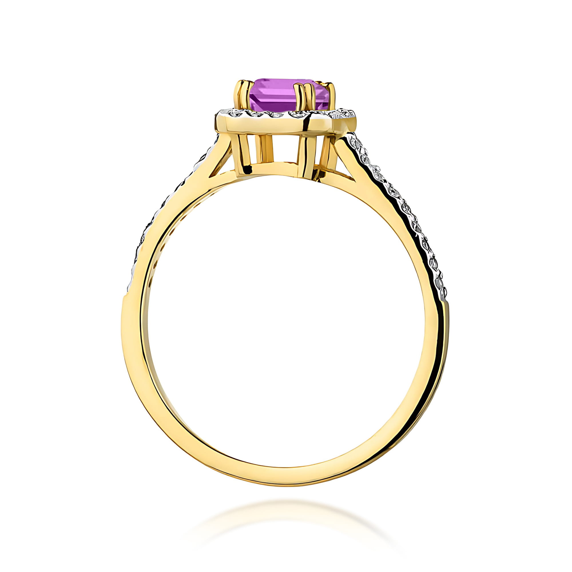 Ring with amethyst 0,50 ct and diamonds – product image 3