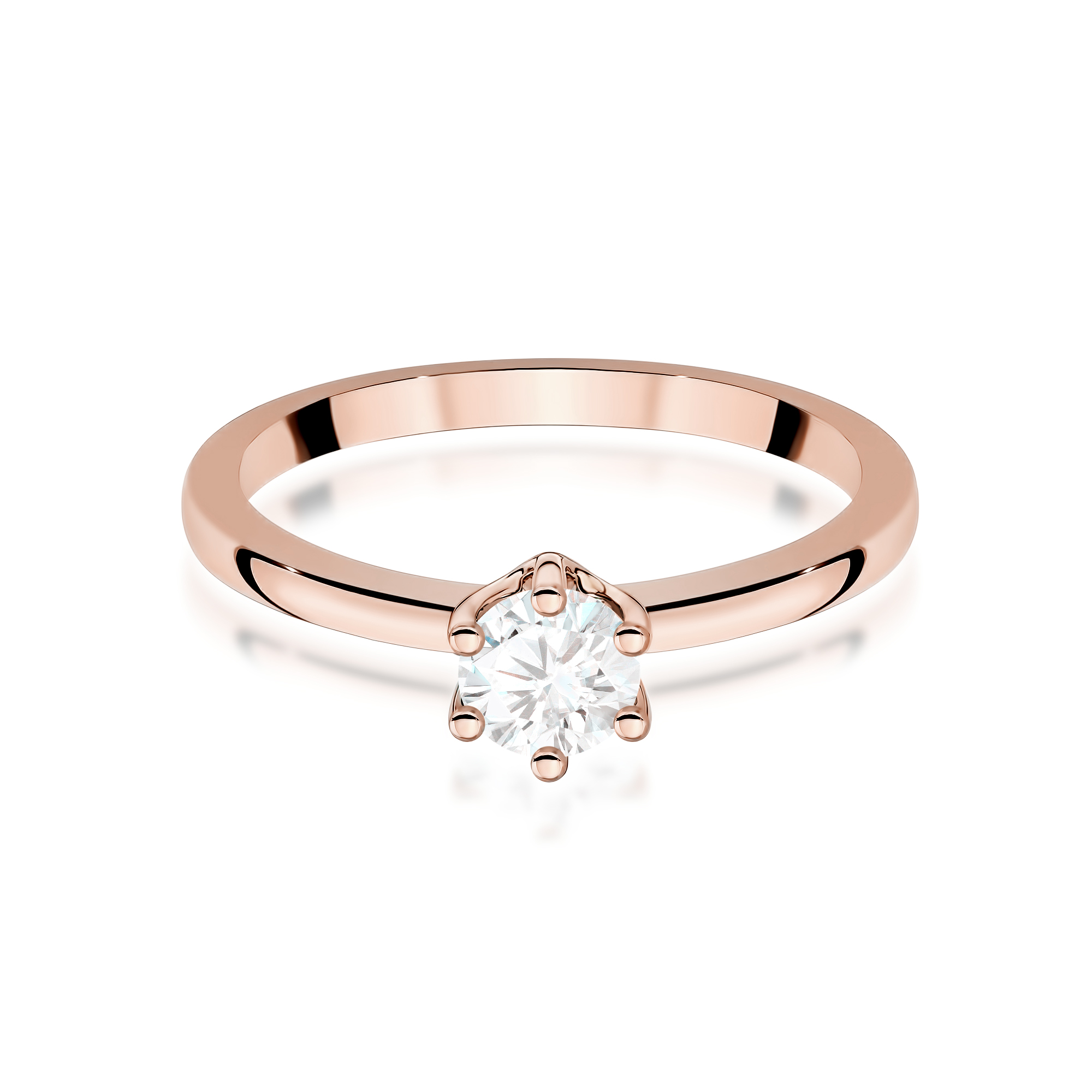 Ring with white sapphire 0,50 ct in rose gold 585 – product image 2