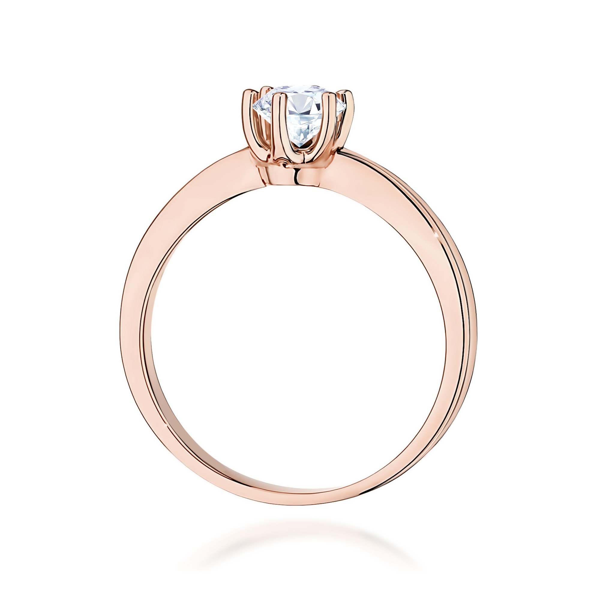 Ring with white sapphire 0,50 ct in rose gold 585 – product image 3