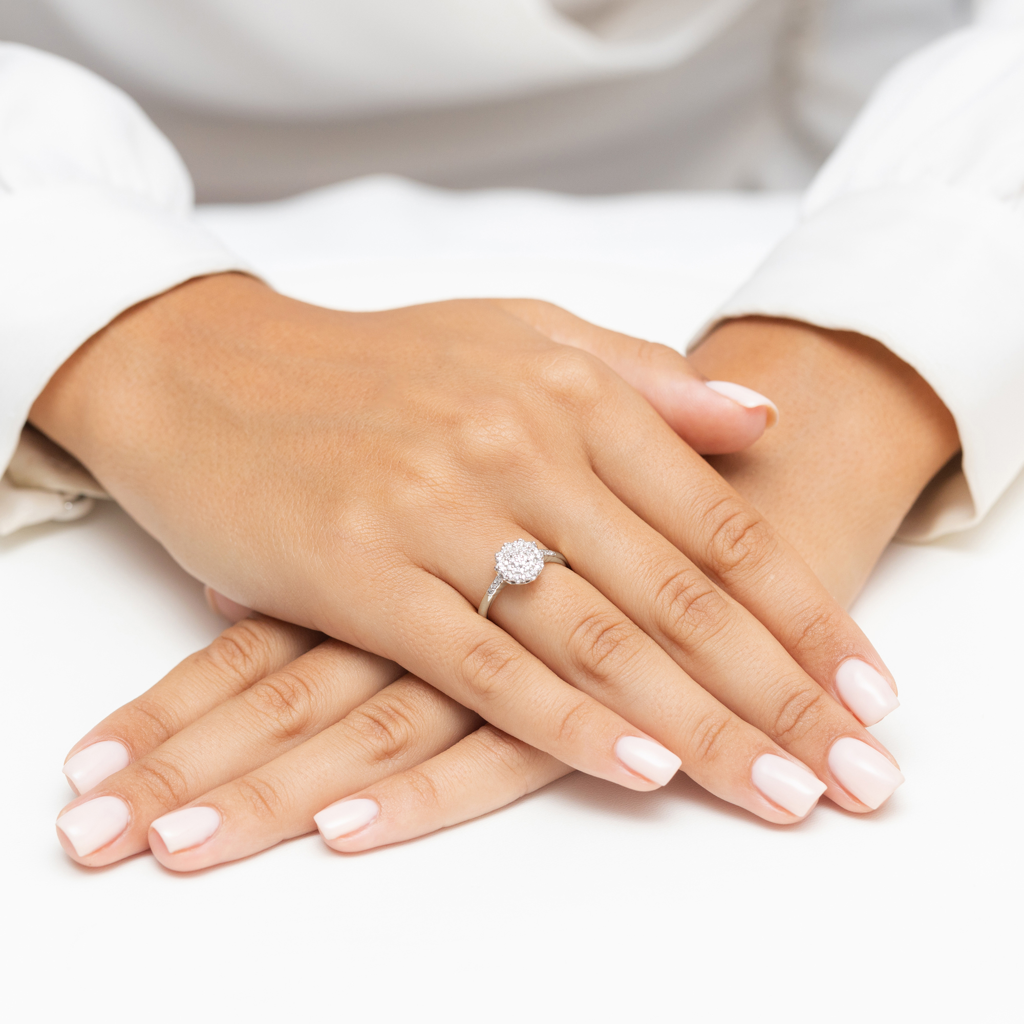 Pierścionek z diamentami 0,23 ct W0565 – białe złoto próby 585 – widok produktu 4