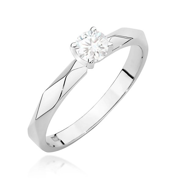 Pierścionek z diamentem 0,25 ct W0484 – białe złoto próby 585 – widok produktu 1