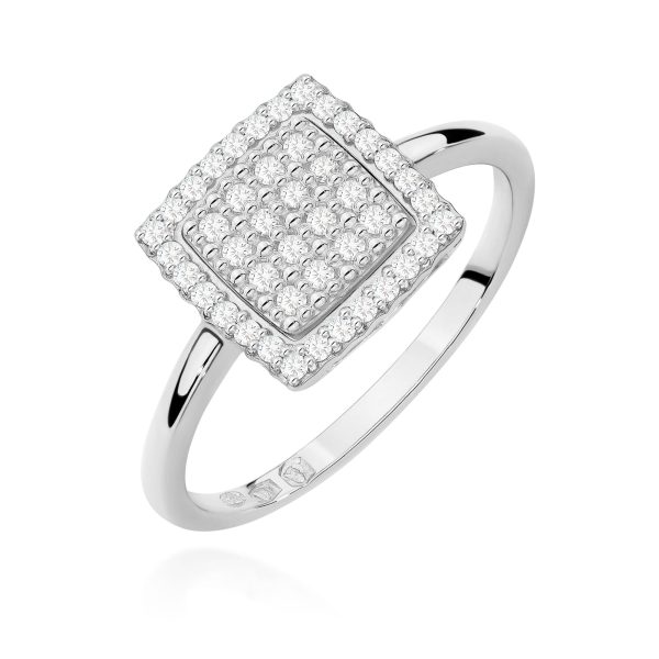 Pierścionek z diamentami 0,27 ct W0574 – białe złoto próby 585 – widok produktu 1
