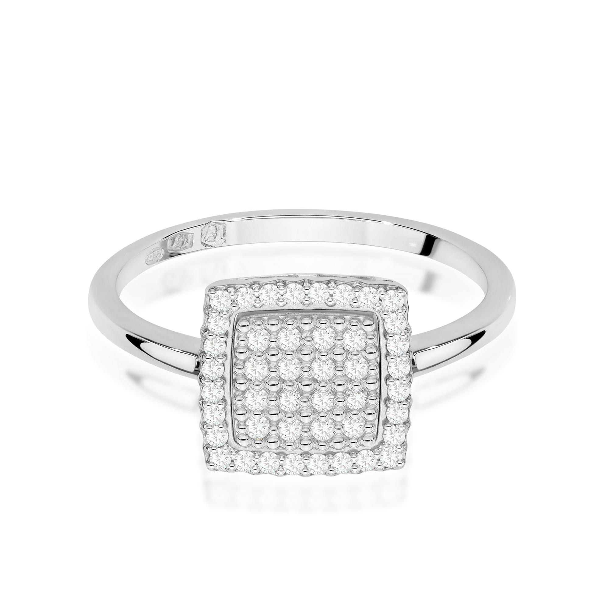 Pierścionek z diamentami 0,27 ct W0574 – białe złoto próby 585 – widok produktu 2