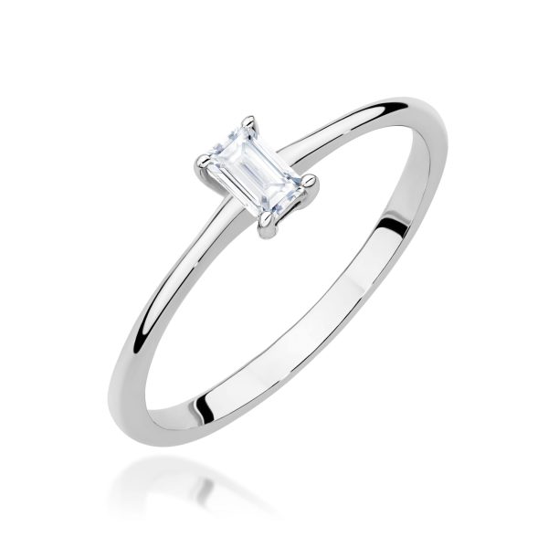 Pierścionek z diamentem 0,15 ct W0592 – białe złoto próby 585 – widok produktu 1