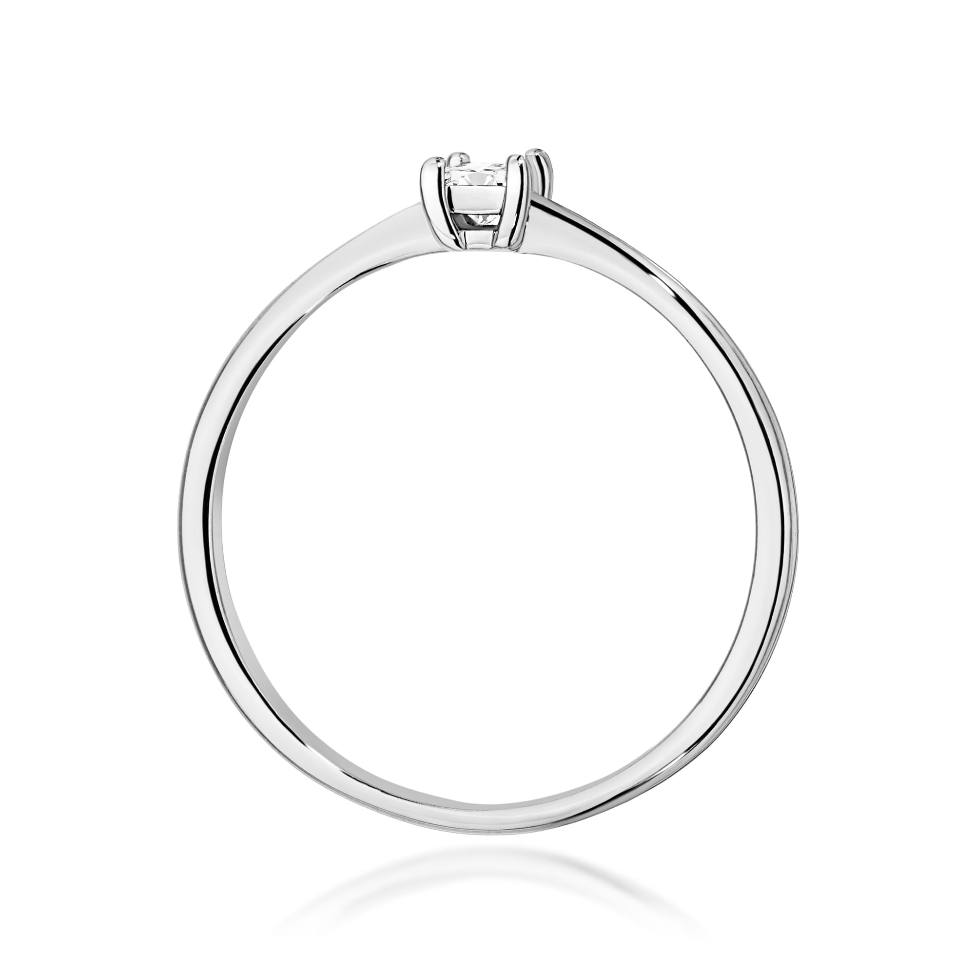 Pierścionek z diamentem 0,15 ct W0592 – białe złoto próby 585 – widok produktu 3