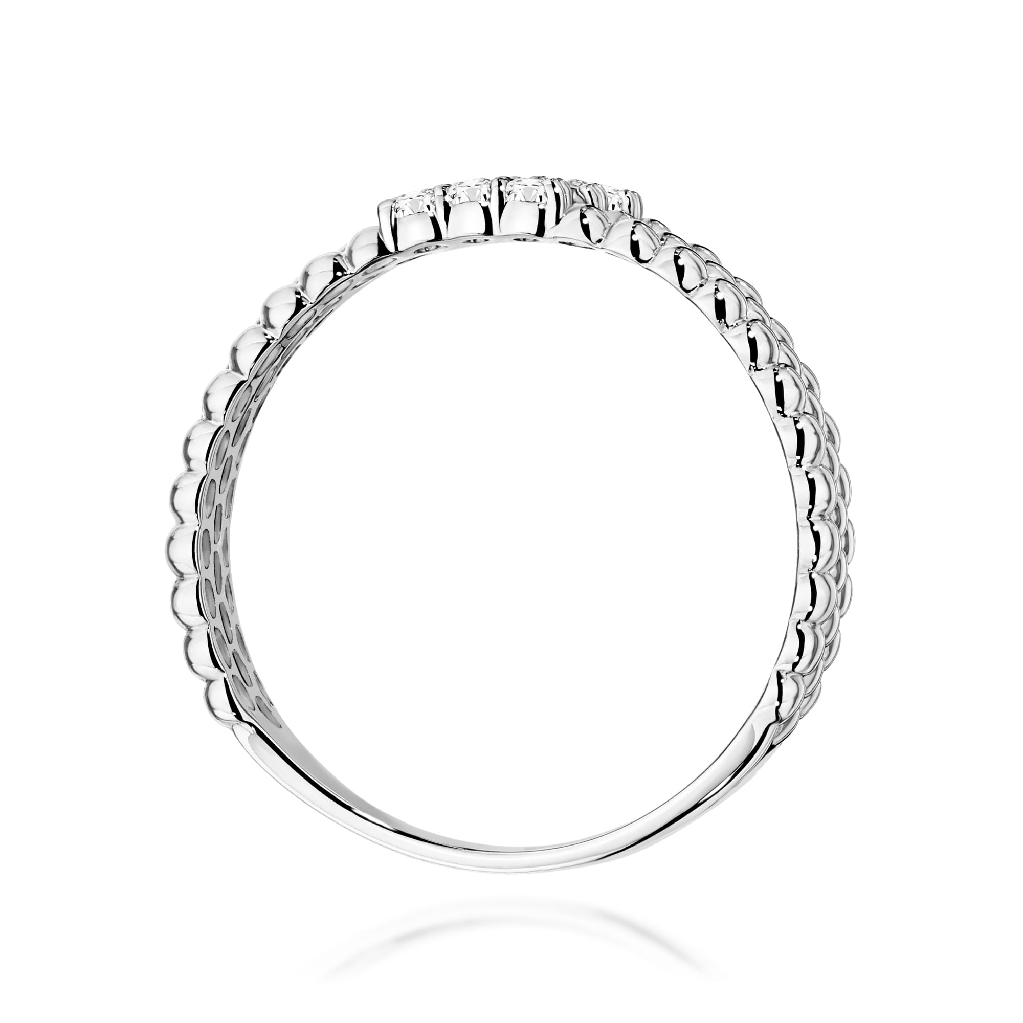 Pierścionek z diamentami 0,13 ct W0621 – białe złoto próby 585 – widok produktu 3