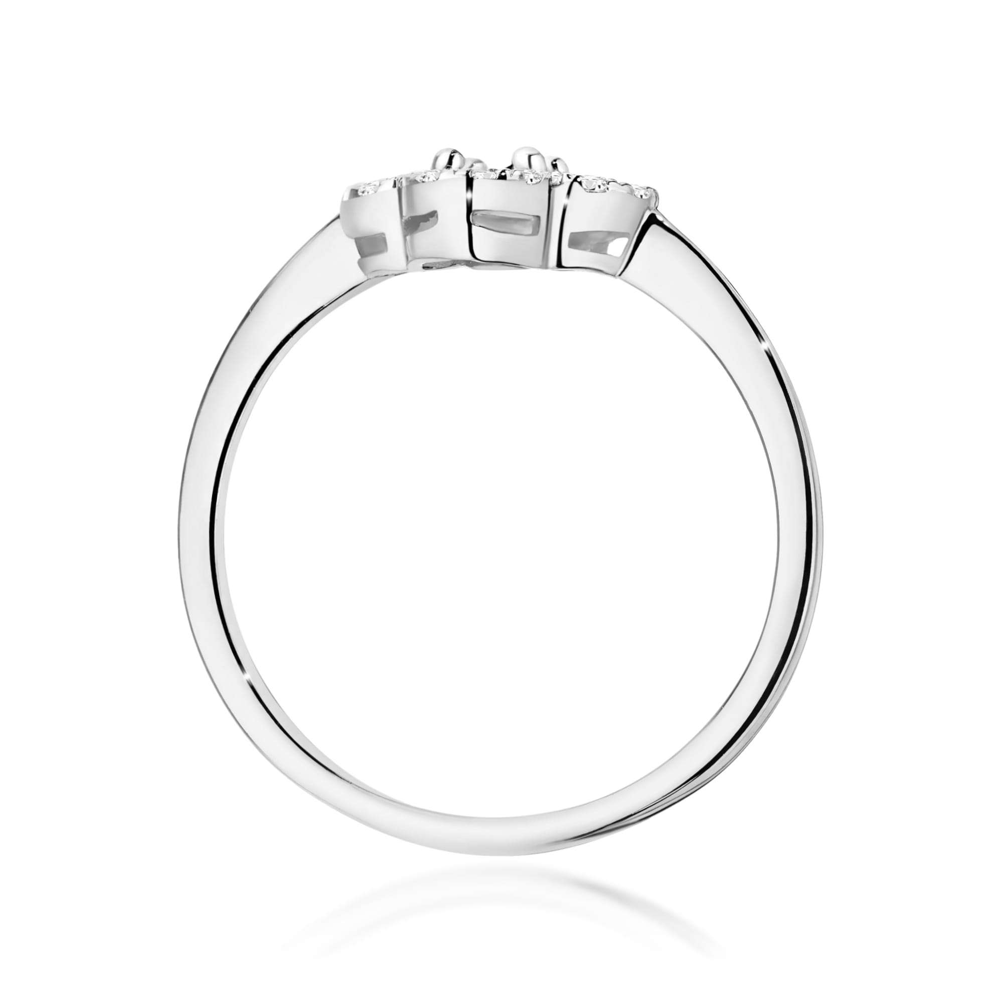Pierścionek z diamentem 0,13 ct W0627 – białe złoto próby 585 – widok produktu 3
