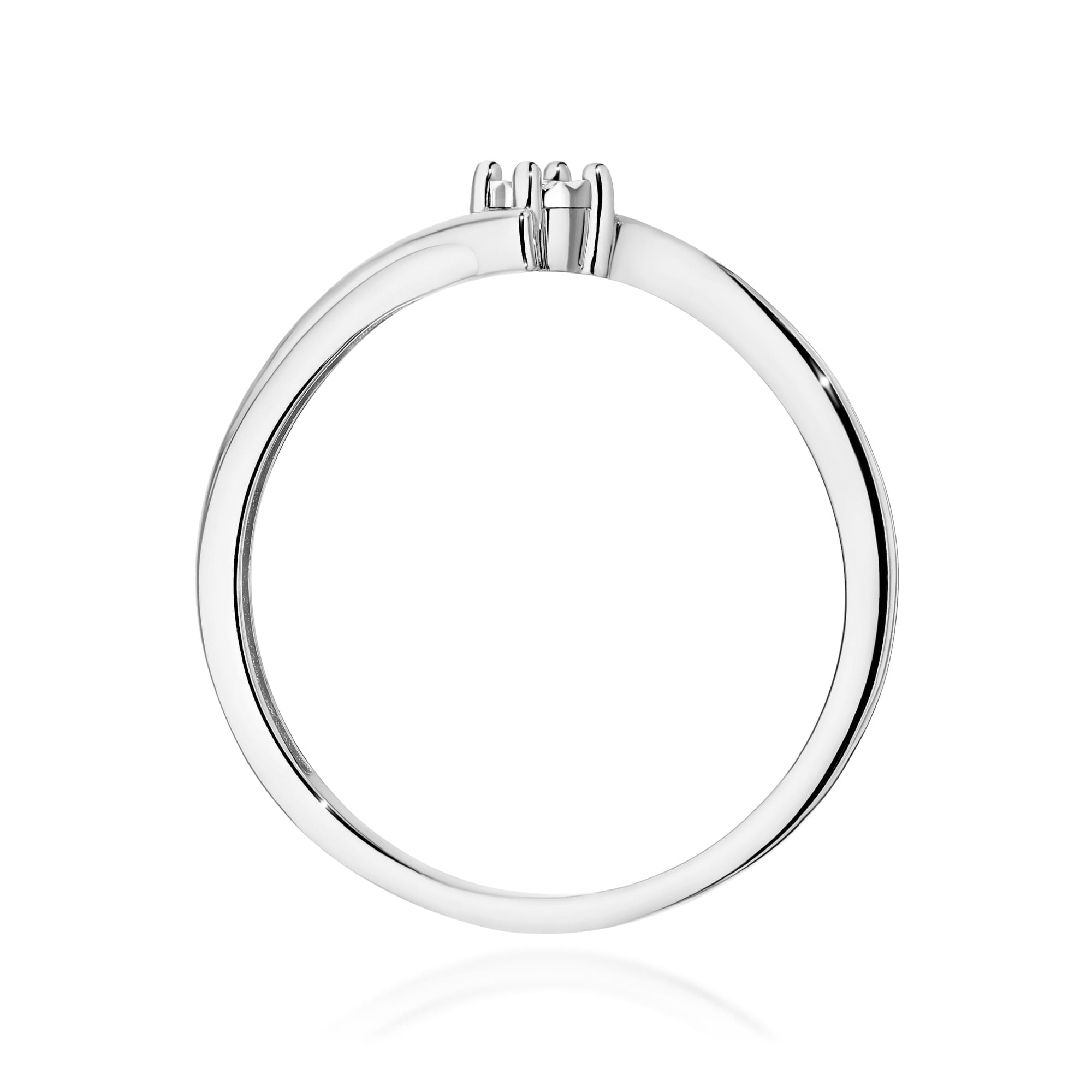 Pierścionek z diamentem 0,01 ct W0631 – białe złoto próby 585 – widok produktu 3