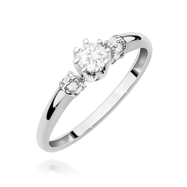 Pierścionek z diamentem 0,32 ct W0667 – białe złoto próby 585 – widok produktu 1
