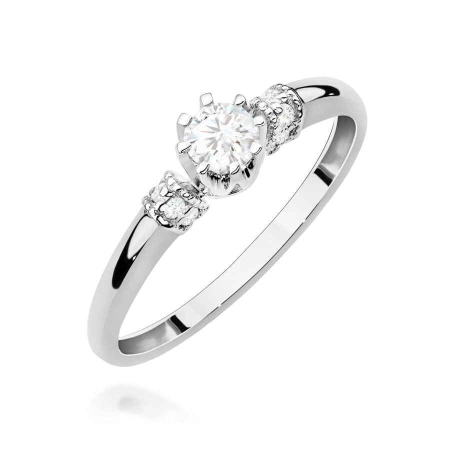Pierścionek z diamentem 0,32 ct W0667 – białe złoto próby 585 – widok produktu 1