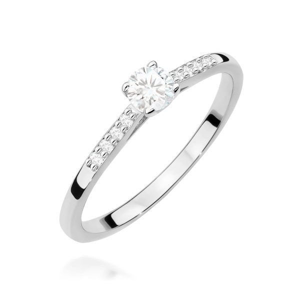 Pierścionek z diamentem 0,32 ct W0668 – białe złoto próby 585 – widok produktu 1
