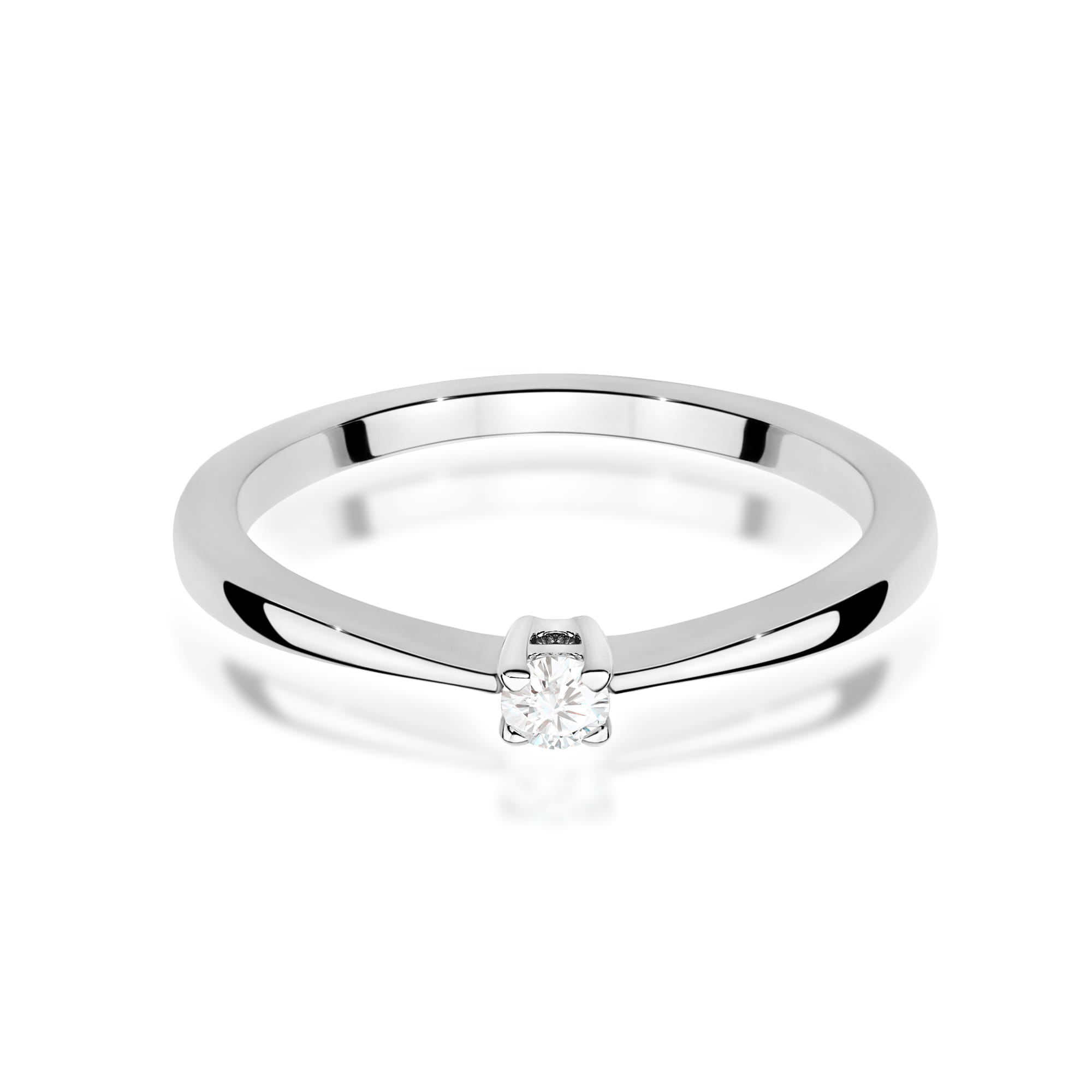 Pierścionek z diamentem 0,05 ct W0670 – białe złoto próby 585 – widok produktu 2