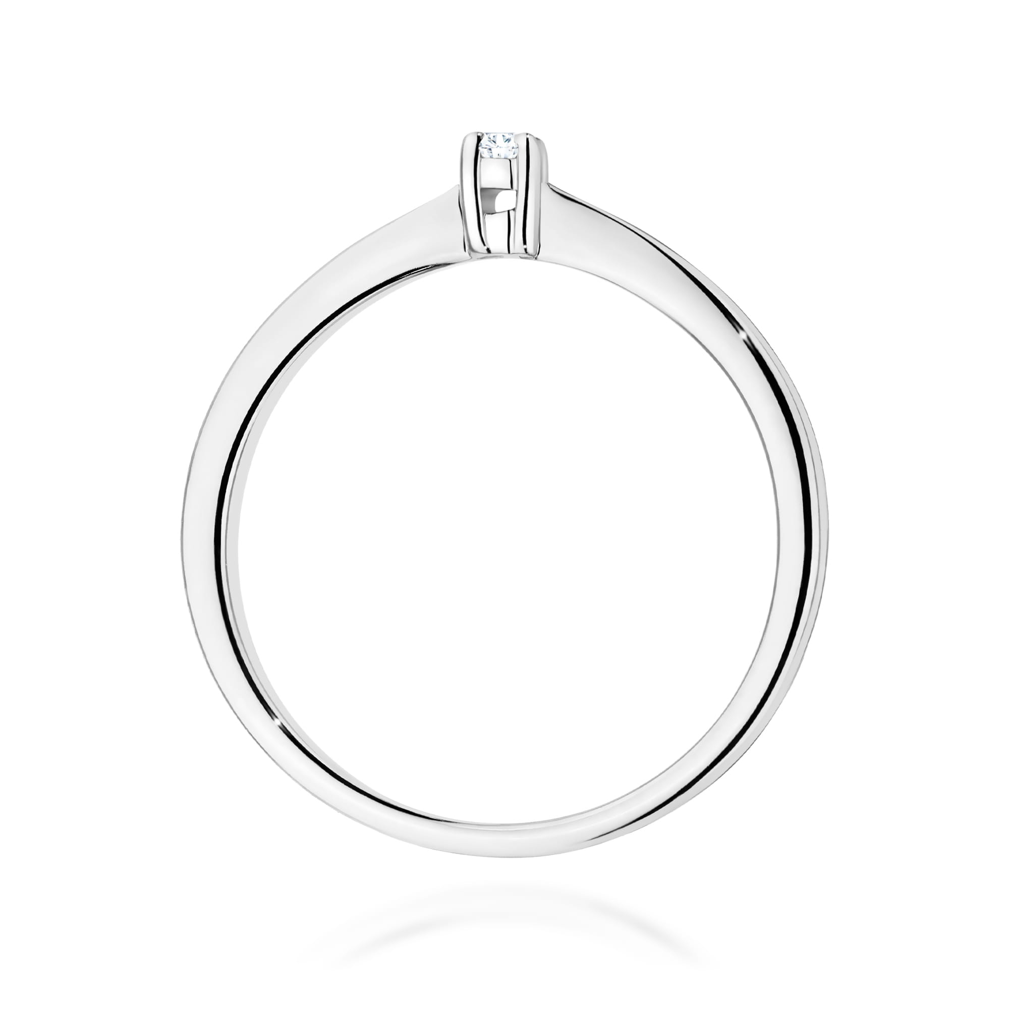 Pierścionek z diamentem 0,05 ct W0670 – białe złoto próby 585 – widok produktu 3