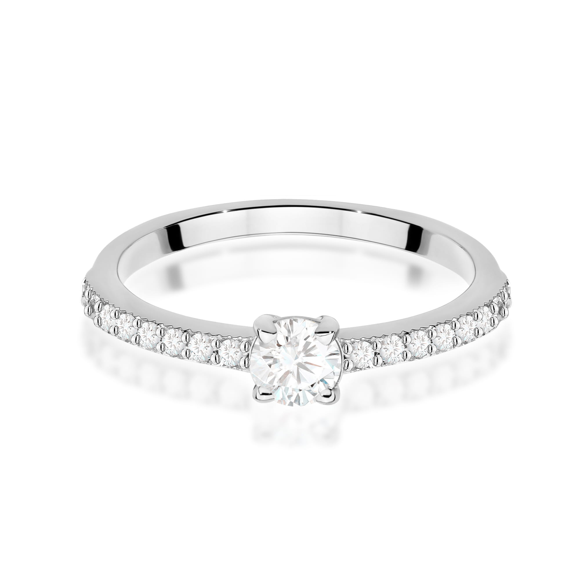 Pierścionek z diamentem 0,39 ct W0671 – białe złoto próby 585 – widok produktu 2