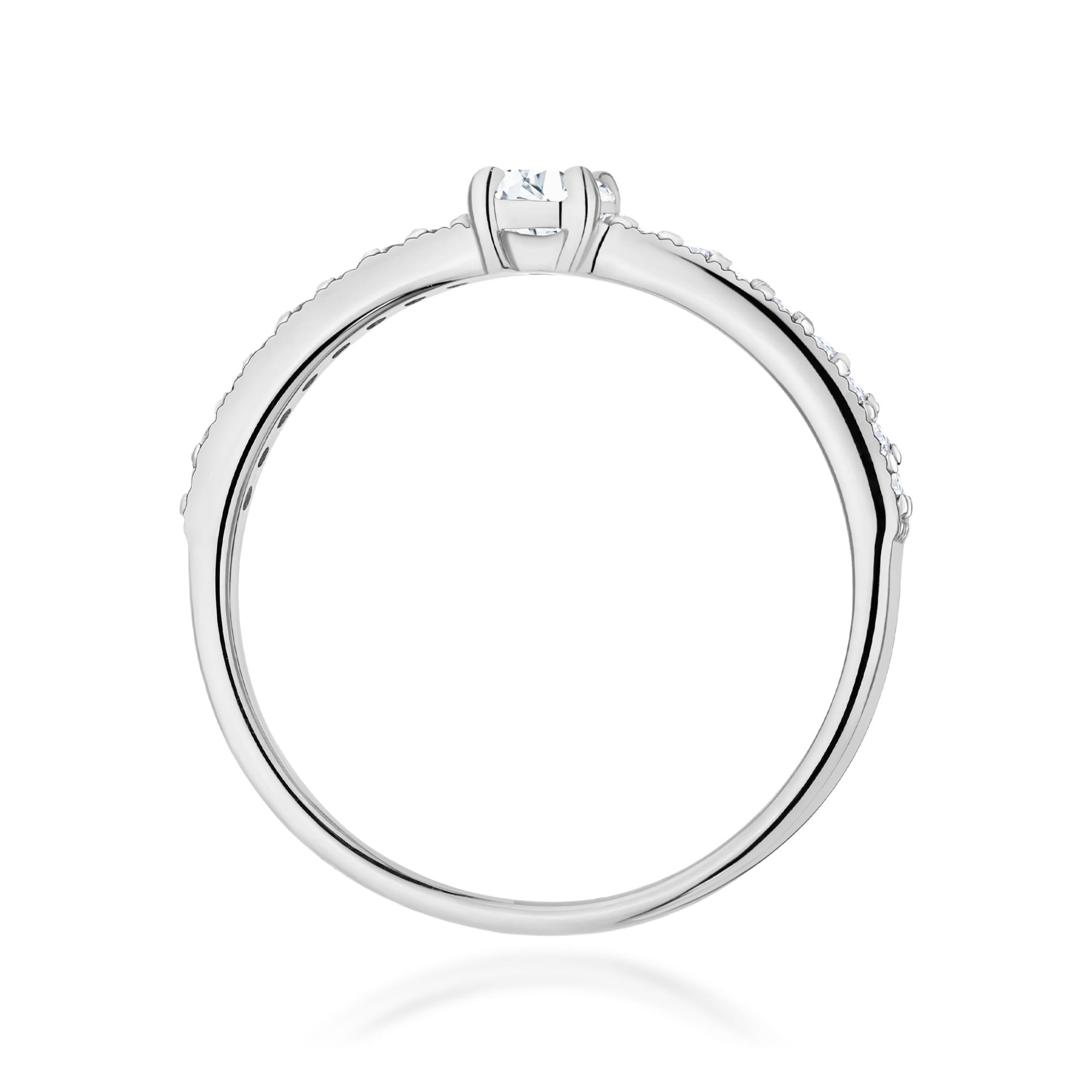 Pierścionek z diamentem 0,39 ct W0671 – białe złoto próby 585 – widok produktu 3