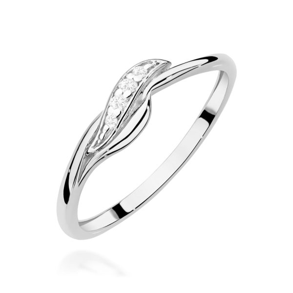 Pierścionek z diamentami 0,05 ct W0673 – białe złoto próby 585 – widok produktu 1