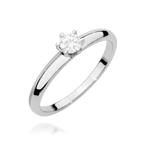 Pierścionek z diamentem 0,25 ct W0679 – białe złoto próby 585 – widok produktu 1