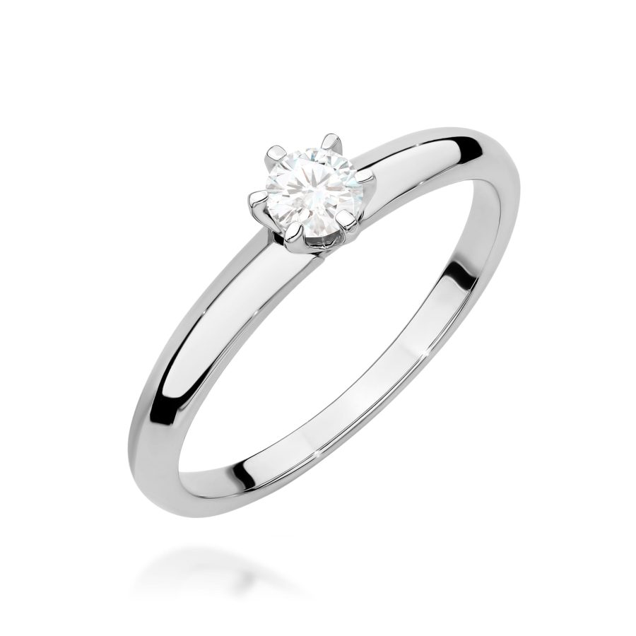 Pierścionek z diamentem 0,25 ct W0679 – białe złoto próby 585 – widok produktu 1