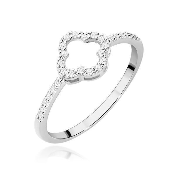 Pierścionek z diamentami 0,14 ct W0686 – białe złoto próby 585 – widok produktu 1