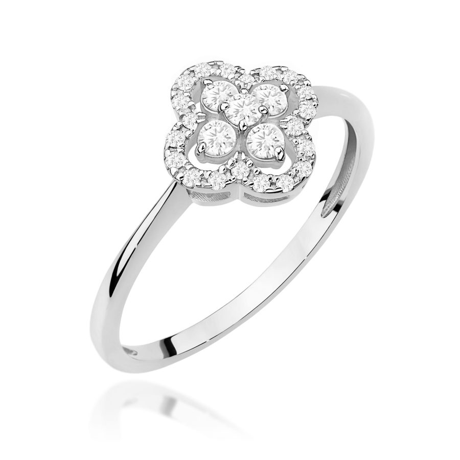 Pierścionek z diamentami 0,25 ct W0696 – białe złoto próby 585 – widok produktu 1