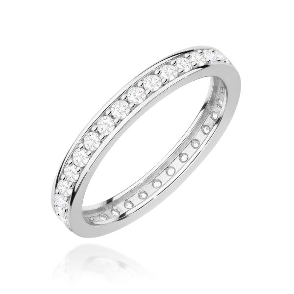 Pierścionek z diamentami 0,464 ct W0699 – białe złoto próby 585 – widok produktu 1