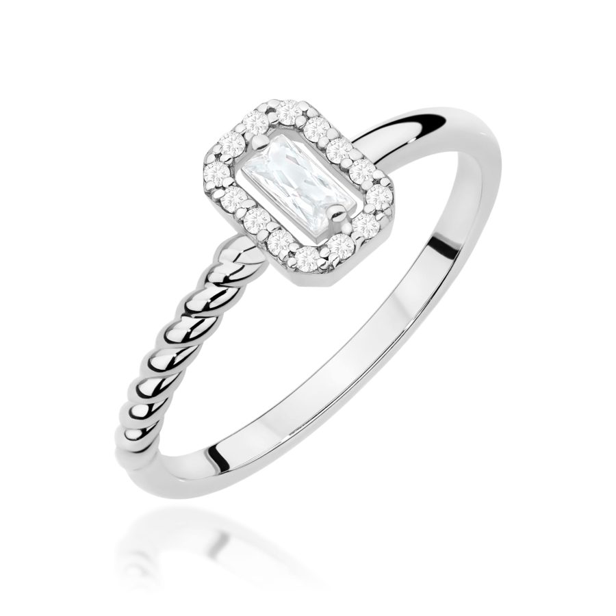 Pierścionek z diamentem 0,20 ct W0707 – białe złoto próby 585 – widok produktu 1