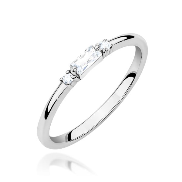 Pierścionek z diamentem 0,13 ct W0714 – białe złoto próby 585 – widok produktu 1