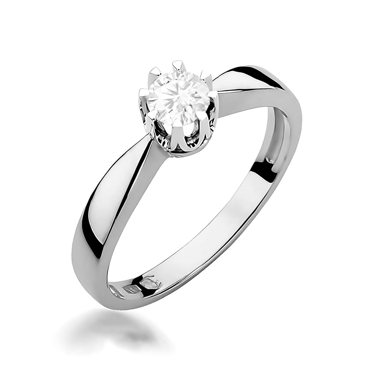 Pierścionek z kamieniem diament laboratoryjny 0,25 ct W0228 – białe złoto próby 585 – widok produktu 1
