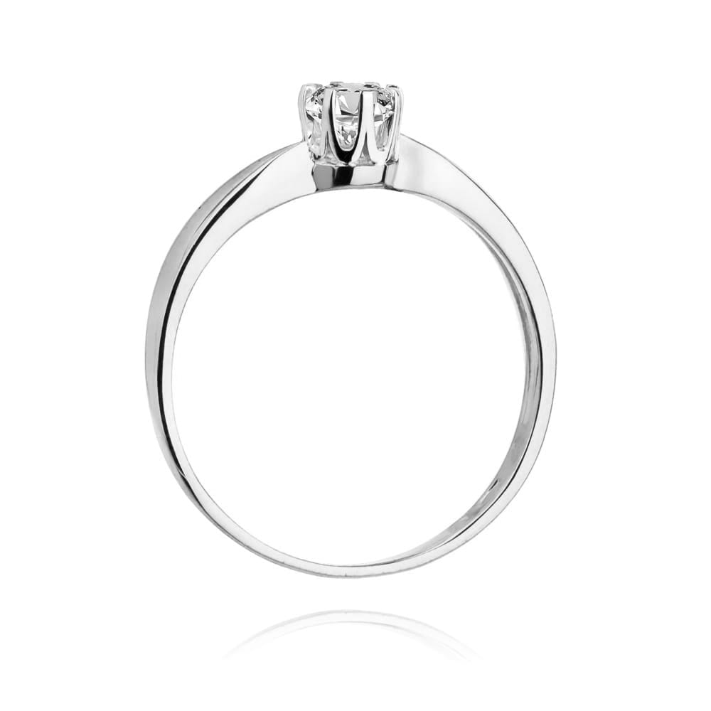 Pierścionek z kamieniem diament laboratoryjny 0,25 ct W0228 – białe złoto próby 585 – widok produktu 3