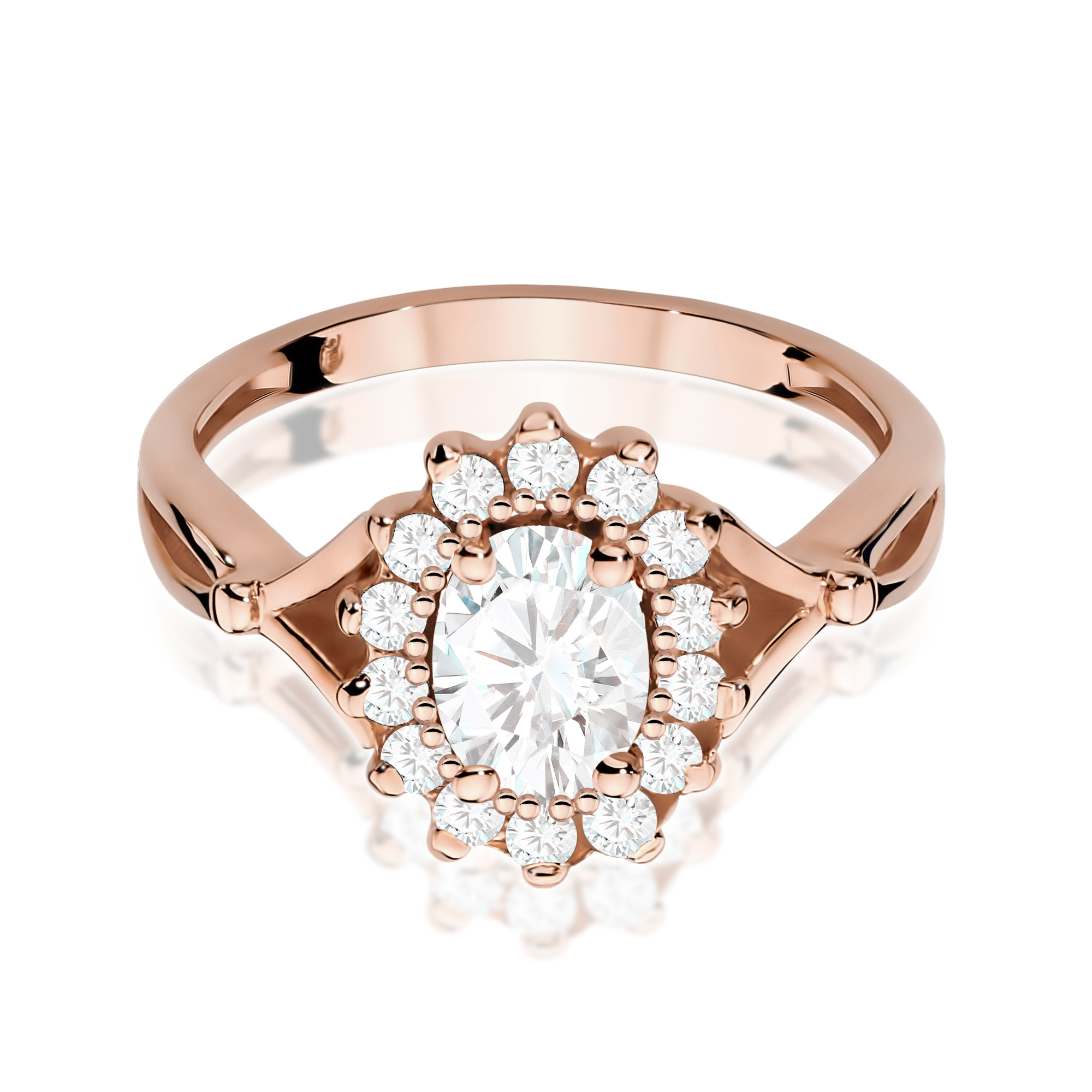 Gold ring with lab-grown diamonds – product image 2