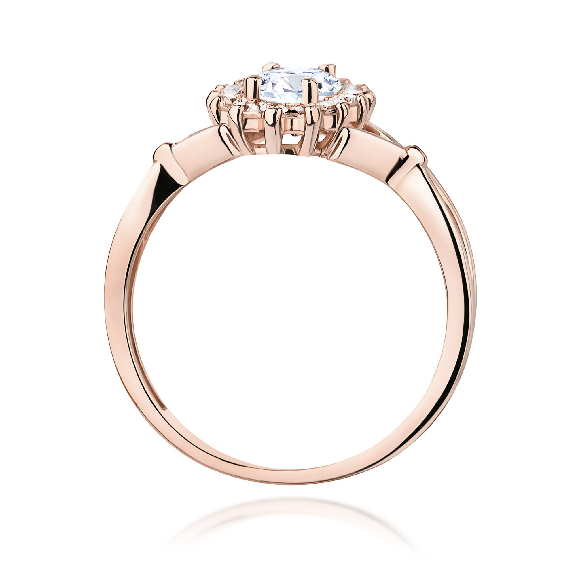 Gold ring with lab-grown diamonds – product image 3