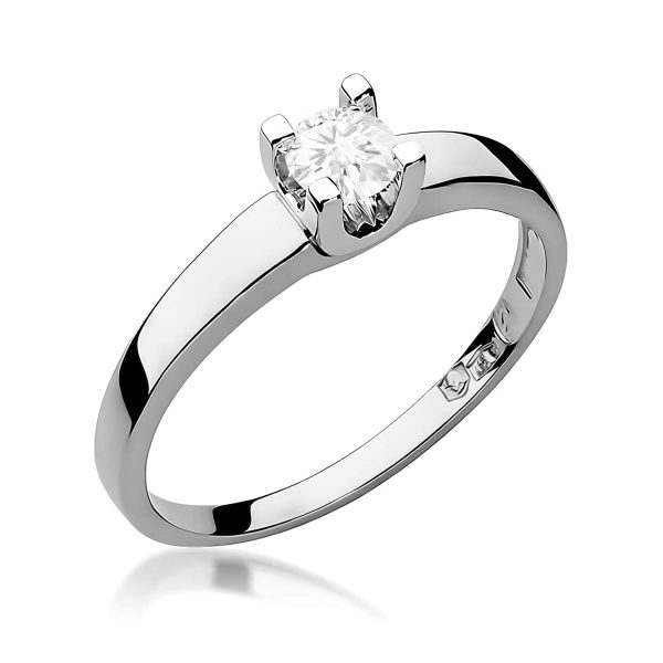 Pierścionek z kamieniem diament laboratoryjny 0,25 ct W0225 – białe złoto próby 585 – widok produktu 1