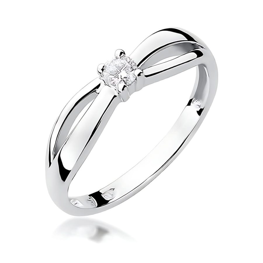 Ring in white gold with a lab-grown diamond 0,10 ct – product image 3