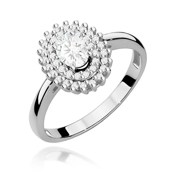 Pierścionek z kamieniem diament laboratoryjny 0,40 ct W0303 – białe złoto próby 585 – widok produktu 1