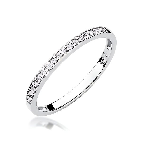 Pierścionek z diamentami 0,085 ct W0306 – białe złoto próby 585 – widok produktu 1