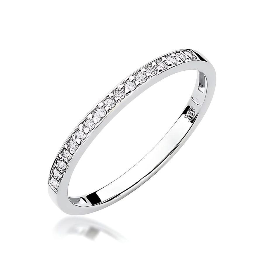Pierścionek z diamentami 0,085 ct W0306 – białe złoto próby 585 – widok produktu 1