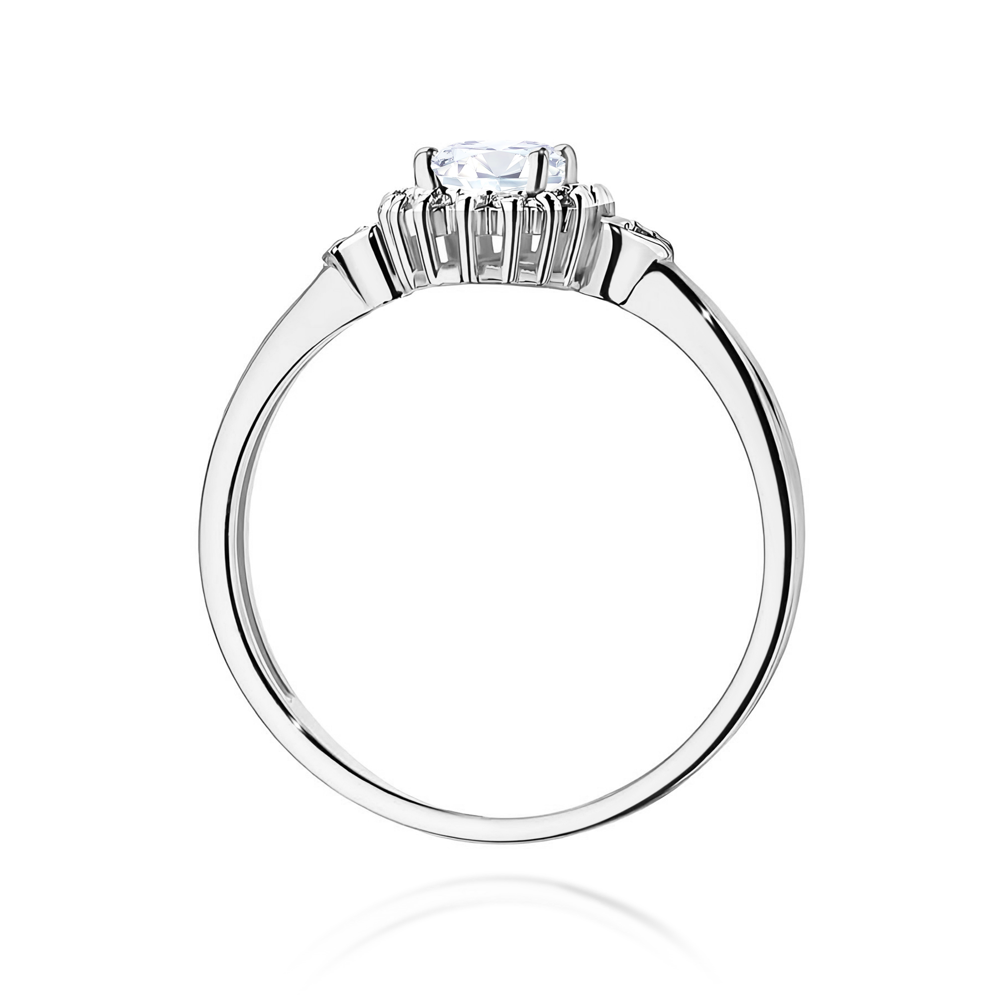 Pierścionek z kamieniem diament laboratoryjny 0,40 ct W0312 – białe złoto próby 585 – widok produktu 3