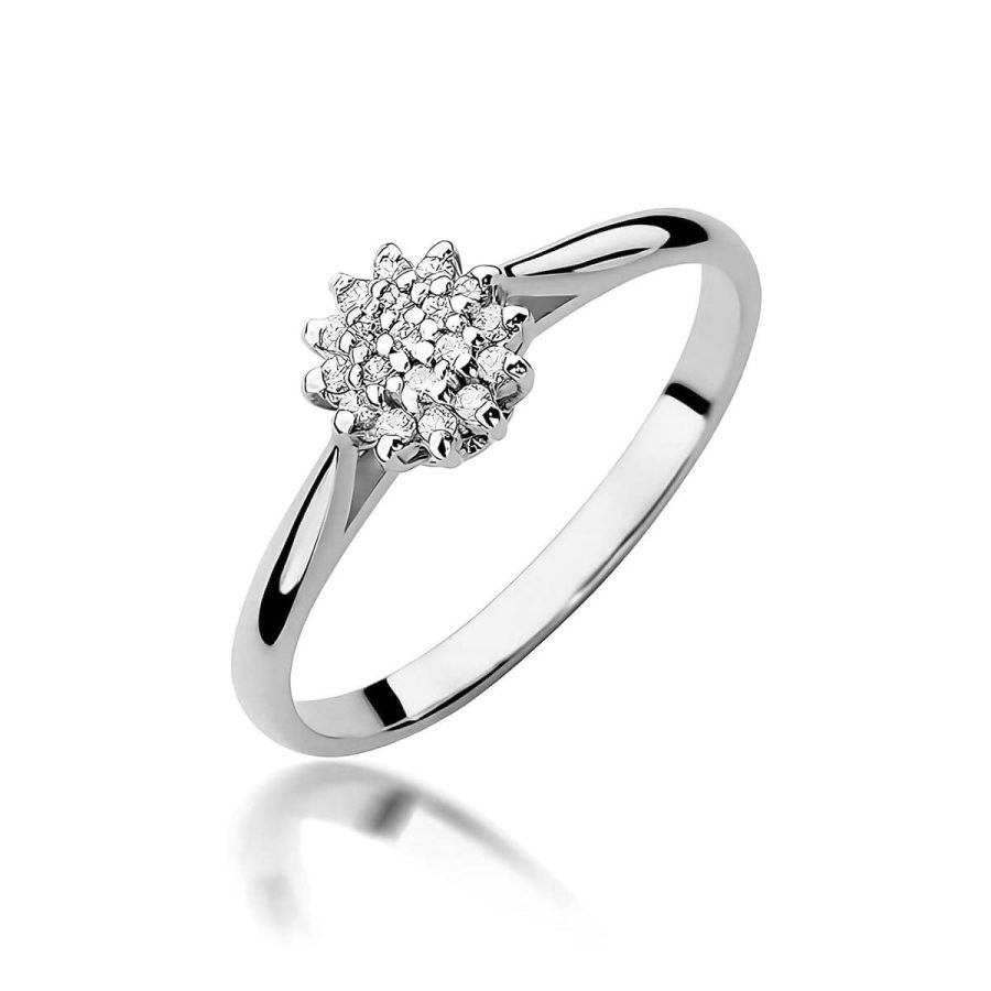 Pierścionek z diamentami 0,10 ct W0401 – białe złoto próby 585 – widok produktu 1