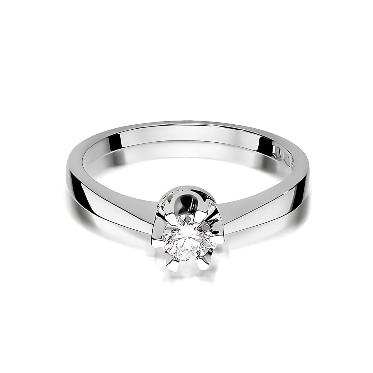 Pierścionek z kamieniem diament laboratoryjny 0,25 ct W0408 – białe złoto próby 585 – widok produktu 2