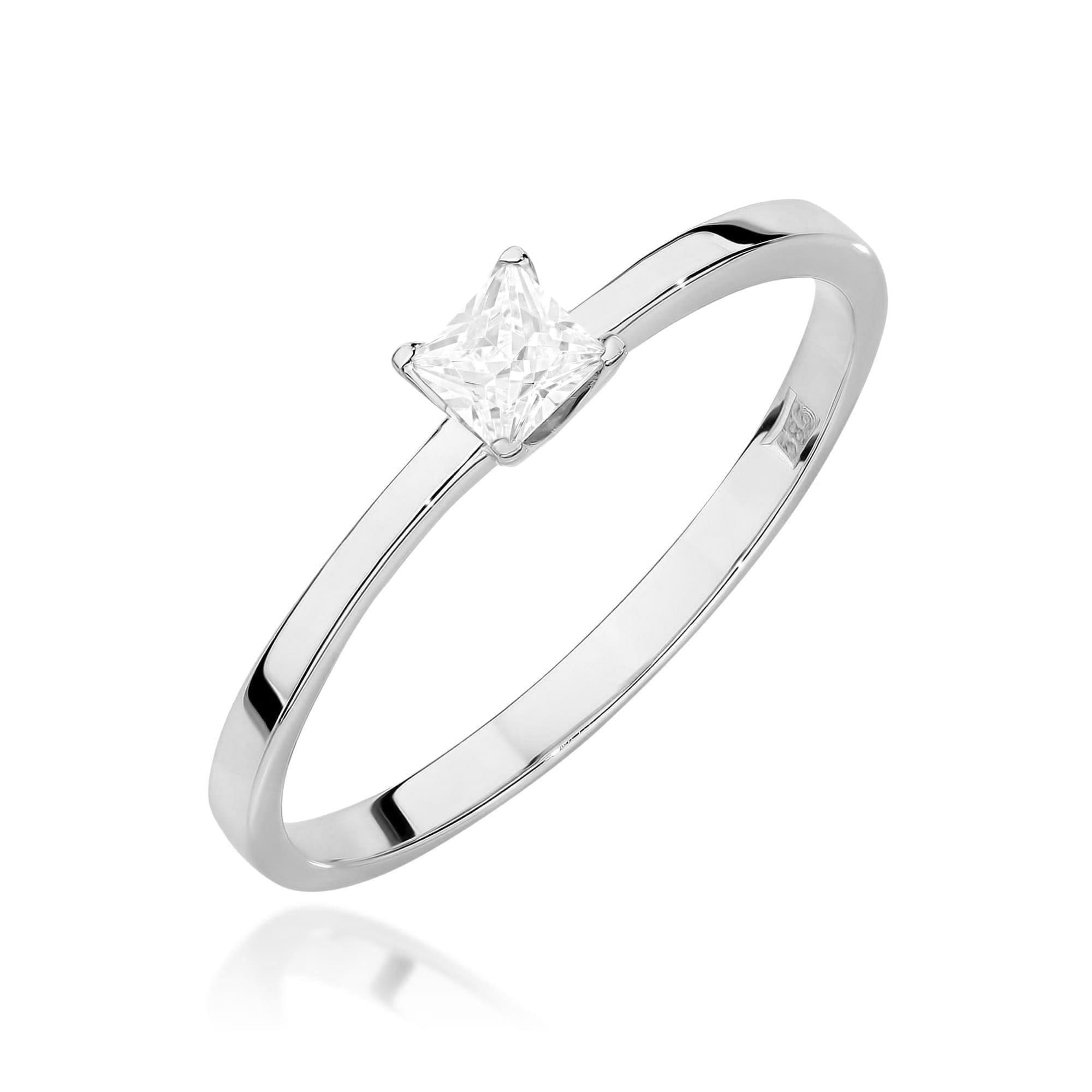 Pierścionek z kamieniem diament laboratoryjny 0,15 ct W0586 – białe złoto próby 585 – widok produktu 1