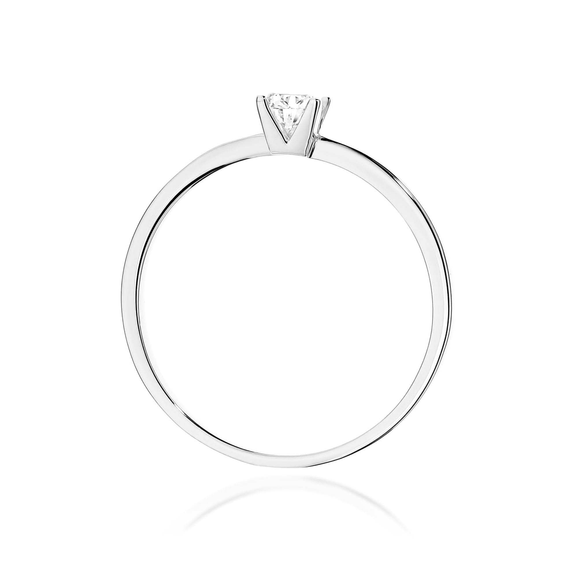 Pierścionek z kamieniem diament laboratoryjny 0,15 ct W0586 – białe złoto próby 585 – widok produktu 3
