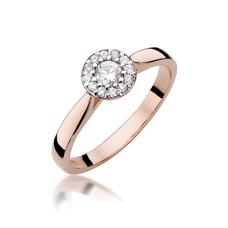 Ring in rose gold with lab-grown diamonds – product image 1