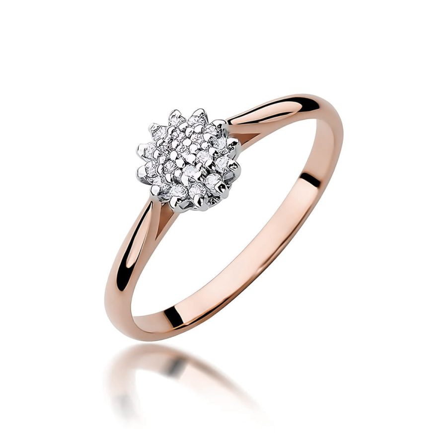Ring with lab-grown diamonds 0,10 ct in rose gold – product image 1