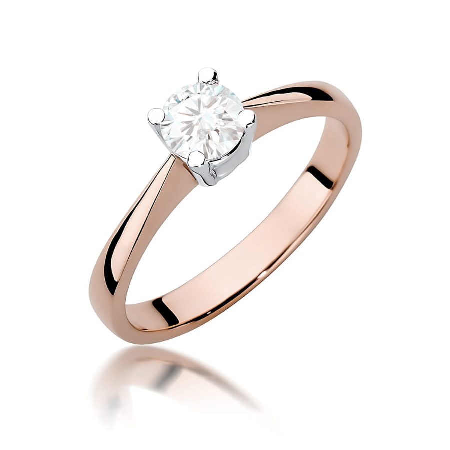 Ring with round diamond lab-grown 0,50 ct in rose gold – product image 1