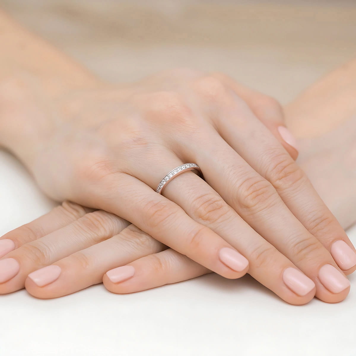 Pierścionek z diamentami 0,20 ct W0446 – różowe złoto próby 585 – widok produktu 4