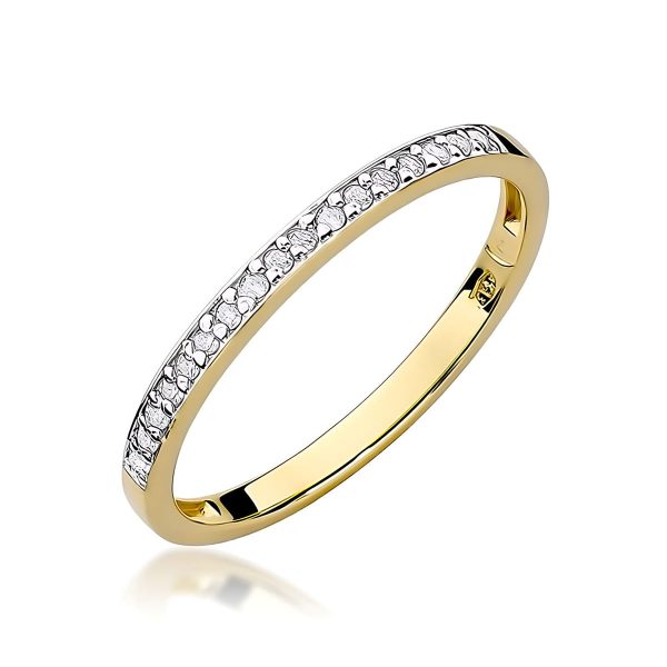 Pierścionek z diamentami 0,085 ct W0306 – żółte złoto próby 585 – widok produktu 1