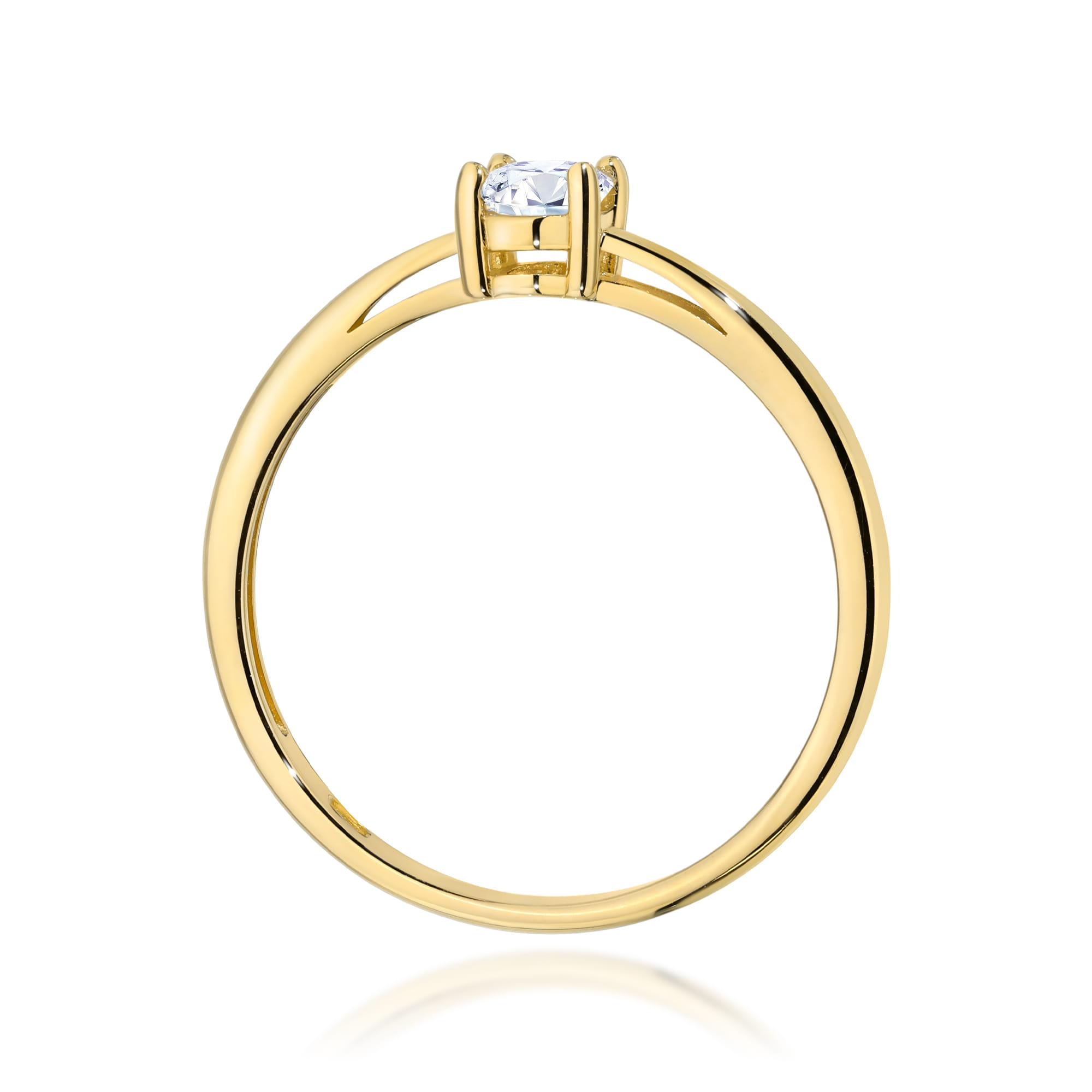 Ring with oval diamond lab-grown 0,40 ct in yellow gold – product image 3