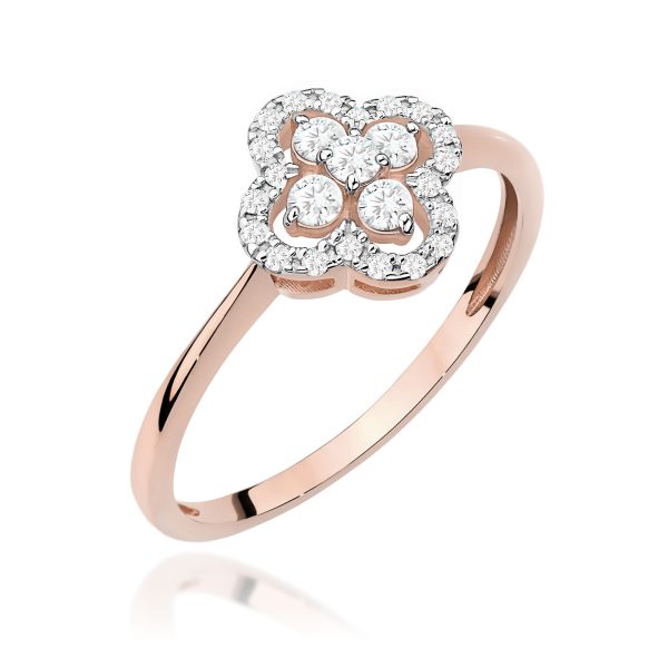 Pierścionek z diamentami 0,25 ct W0696 – różowe złoto próby 585 – widok produktu 1