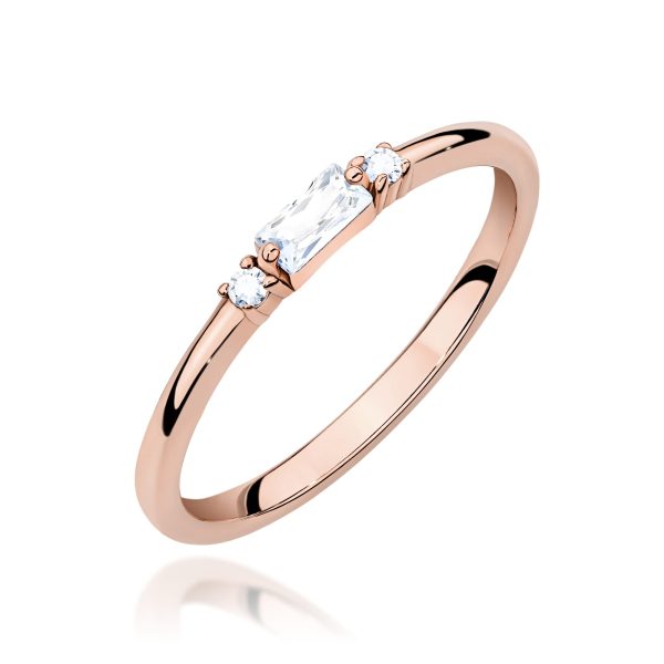 Pierścionek z diamentem 0,13 ct W0714 – różowe złoto próby 585 – widok produktu 1