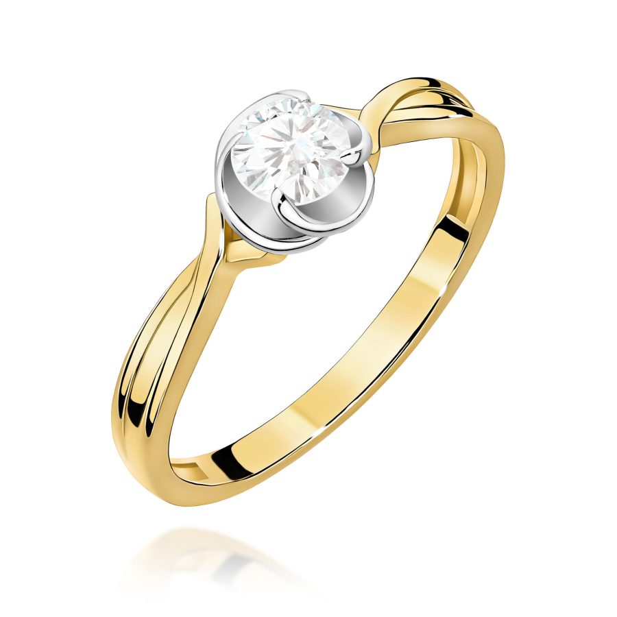 Pierścionek z diamentem 0,30 ct W0329 – żółte złoto próby 585 – widok produktu 1